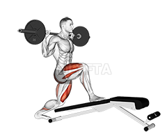Thumbnail for the video of exercise: Barbell Decline Bench Lunge