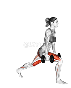 Thumbnail for the video of exercise: Transverse Plane Dumbbell Lunge