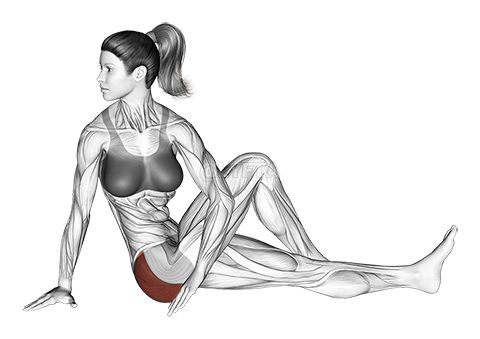 Thumbnail for the video of exercise: Seated Knee Up Rotation Stretch