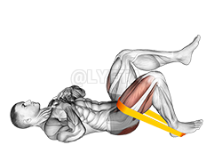 Thumbnail for the video of exercise: Resistance Band One Leg Glute Bridge