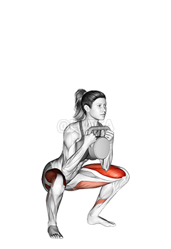 Thumbnail for the video of exercise: Kettlebell Goblet Squat