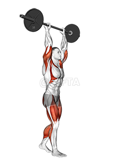 Thumbnail for the video of exercise: Barbell Overhead Carry