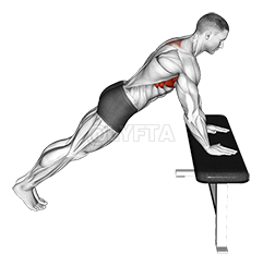 Thumbnail for the video of exercise: Incline Scapula Push up