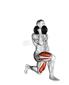 Thumbnail for the video of exercise: Dumbbell አንድ ክንድ Lunge