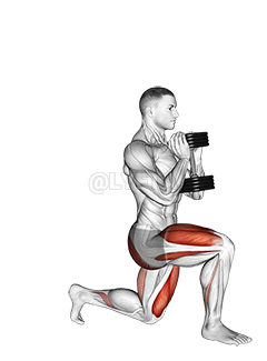 Thumbnail for the video of exercise: Dumbbell Lunge ye