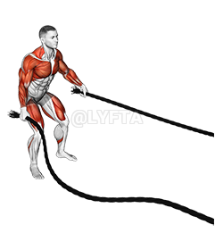 Thumbnail for the video of exercise: Battling Ropes Outside Circle