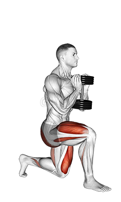 Thumbnail for the video of exercise: Dumbbell Goblet Split Squat