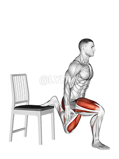 Thumbnail for the video of exercise: Bulgarian Split Squat with Chair