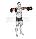 Thumbnail for the video of exercise: Dumbbell Poliquin გვერდითი აწევა