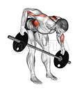 Thumbnail for the video of exercise: Barbell Bent Over Lajɛ Alternatif Row Plus