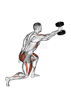 Thumbnail for the video of exercise: Dumbbell Rear Lunge Front Raise