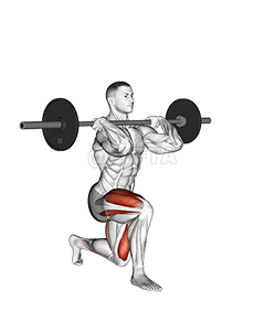 Thumbnail for the video of exercise: Barbell Voorrak Agter Lunge