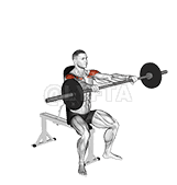 Thumbnail for the video of exercise: Barbell Seated High Front Raise