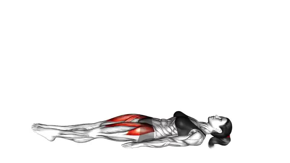 Thumbnail for the video of exercise: Lying Hip Straight Leg Raise