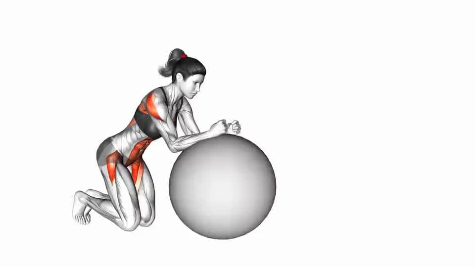 Thumbnail for the video of exercise: Stability Ball Rollout on Knees