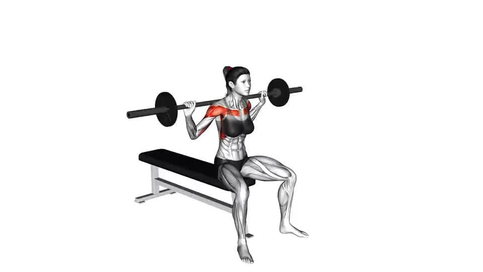 Thumbnail for the video of exercise: Langhantel hinter dem Kopf sitzend, Militärpresse