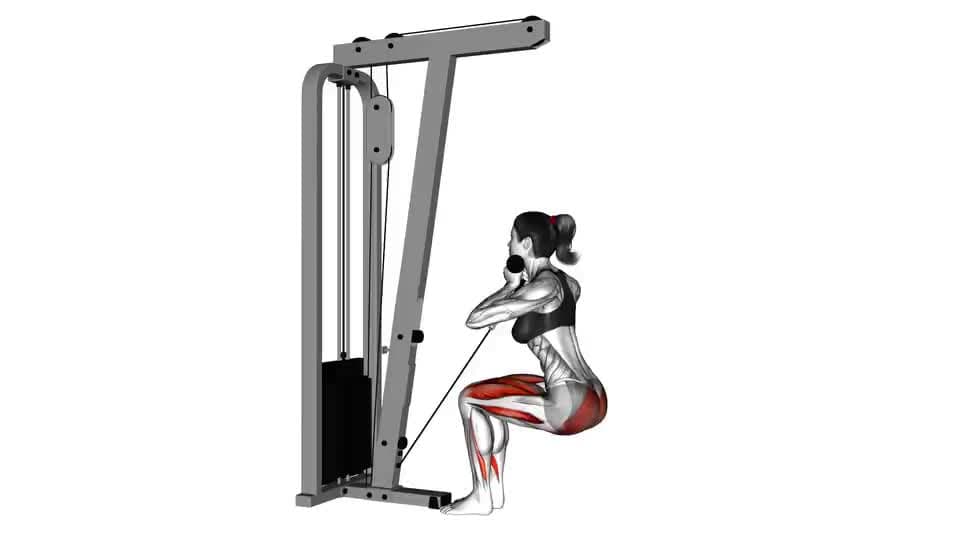 Thumbnail for the video of exercise: Cable Narrow Chair Stand Up