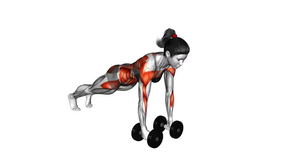Thumbnail for the video of exercise: Dumbbell Renegade Row