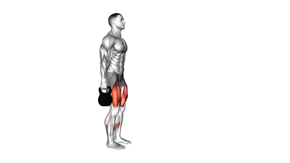 Thumbnail for the video of exercise: Kettlebell Forward Lunge