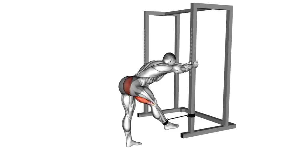Thumbnail for the video of exercise: Band Bent-over Hip Extension