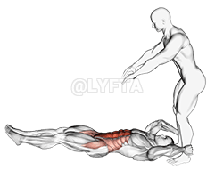 Assisted Lying Leg Raise With Throw Down