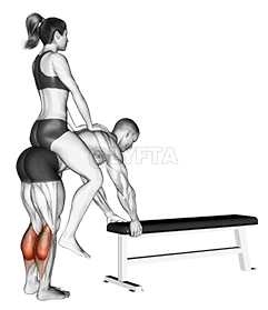 Thumbnail for the video of exercise: Weighted Donkey Calf Raise