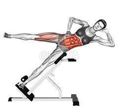 45 degree Bycicle Twisting Crunch demonstration