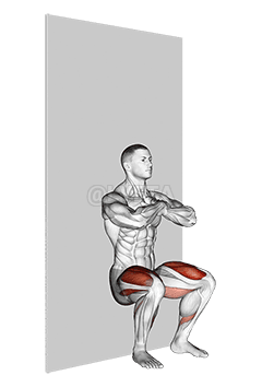 Bodyweight Wall Squat demonstration