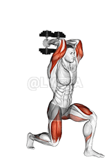Dumbbell Forward Lunge Triceps Extension demonstration