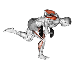 Dumbbell Tricep Kickback With Stork Stance demonstration