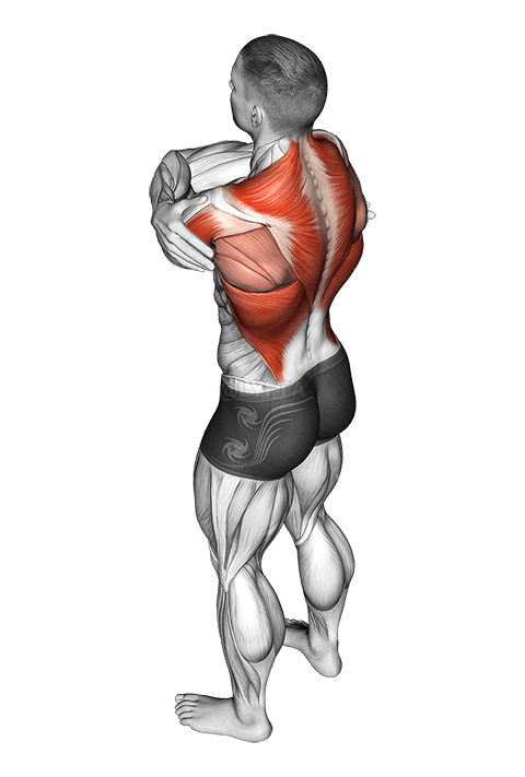 Wrap around shoulder stretch demonstration