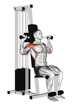 Thumbnail for the video of exercise: Lever Cable Shoulder Press