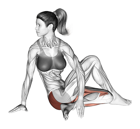 Thumbnail for the video of exercise: Seated Knee Up Extended Rotation Stretch