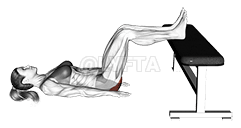 Glute Bridge Two Legs on Bench demonstration