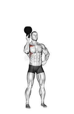Kettlebell Standing Bottoms Up One Arm Shoulder Press
