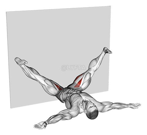 An die Wand gelehnt liegend strecken demonstration