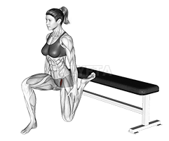 Hüftbeuger strecken Hinterer Fuß angehoben demonstration