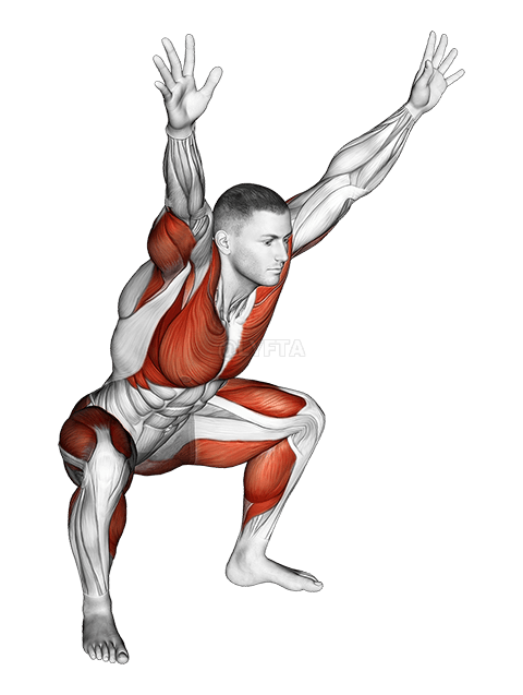 Sitting Sumo with Arms-Up Mobility Stretch demonstration