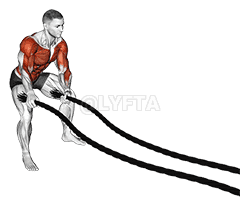 Thumbnail for the video of exercise: Battling Ropes Side to Side Arms