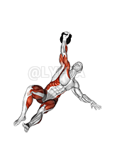 Thumbnail for the video of exercise: Kettlebell Turkish Get-Up to Hand
