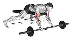 Image of Barbell Liying Preacher Curl