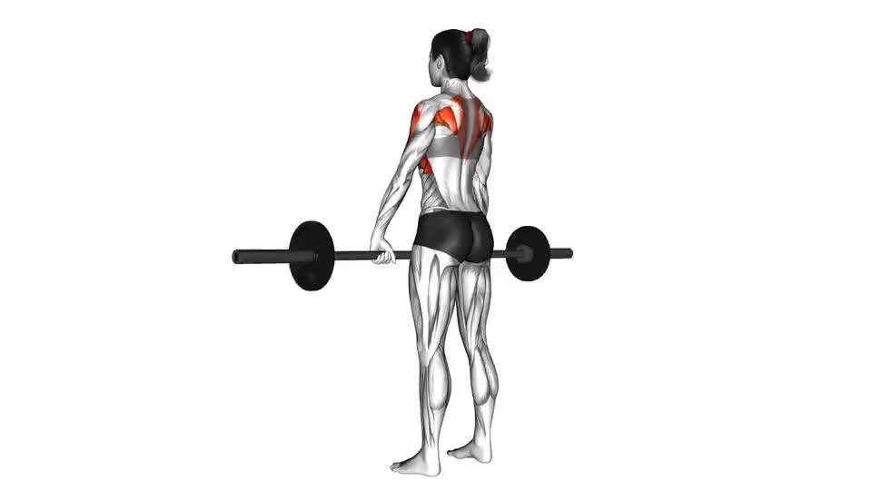 EZ bar wide-grip upright row exercise instructions and video